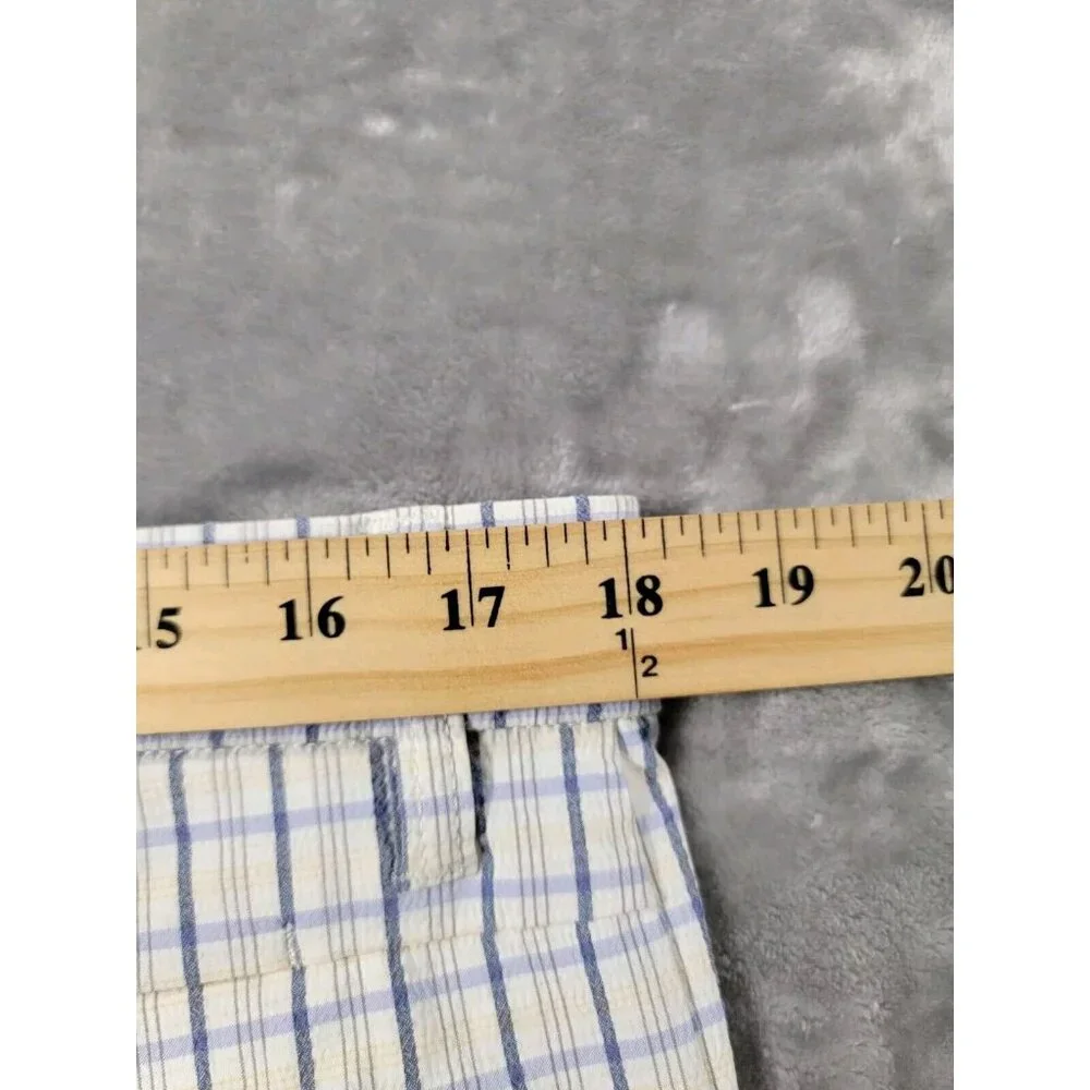 Tommy Bahama White Plaid Shorts Mens 36x9 Nylon Stretch, shirt Gripper‎ waist